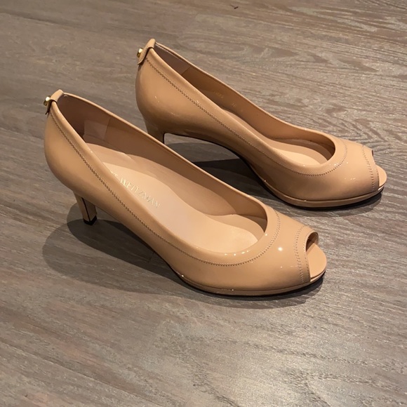 Stuart Weitzman patent pumps open toe - Picture 3 of 6
